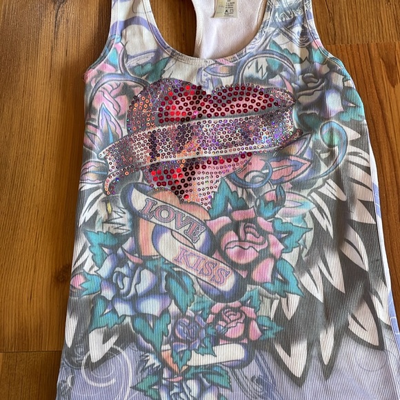 Heart Sequin Ribbed Tank XS - Picture 2 of 5